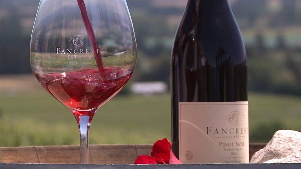Fancrest Estate Waipara Winery and Vineyard Pinot Noir Pouring into glass
