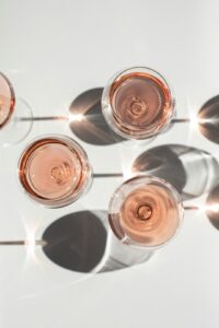 a group of rose wines